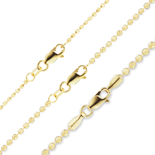 Diamond Cut Broadway Bead Anklet in 14K Yellow Gold