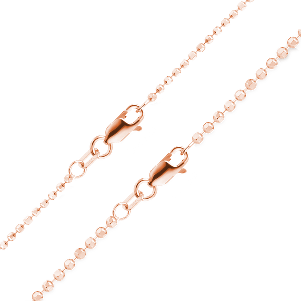 Diamond Cut Broadway Bead Necklace in 14K Rose Gold