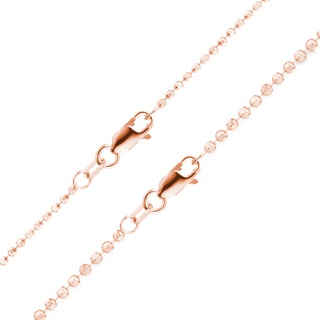 Diamond Cut Broadway Bead Anklet in 14K Rose Gold