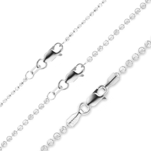 Load image into Gallery viewer, Diamond Cut Broadway Bead Necklace in 14K White Gold
