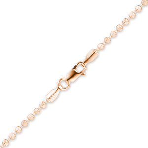 Diamond Cut Broadway Bead Anklet in 14K Rose Gold