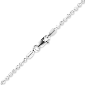 Diamond Cut Broadway Bead Anklet in 14K White Gold