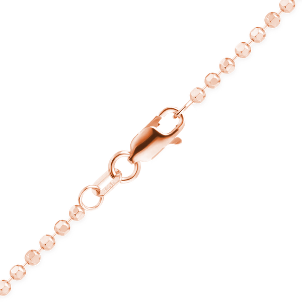 Diamond Cut Broadway Bead Necklace in 14K Rose Gold