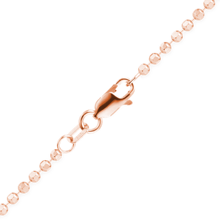 Diamond Cut Broadway Bead Necklace in 14K Rose Gold