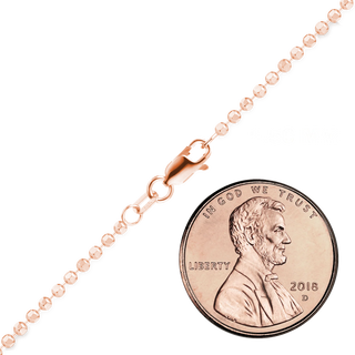Diamond Cut Broadway Bead Necklace in 14K Rose Gold