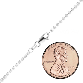 Diamond Cut Broadway Bead Necklace in 14K White Gold