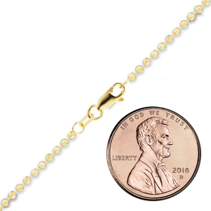 Diamond Cut Broadway Bead Anklet in 14K Yellow Gold