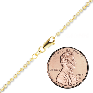 Diamond Cut Broadway Bead Anklet in 18K Yellow Gold