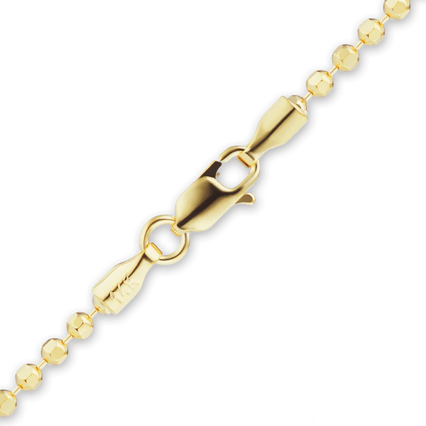 Diamond Cut Broadway Bead Necklace in 14K Yellow Gold