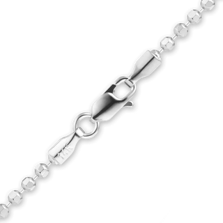 Diamond Cut Broadway Bead Anklet in 14K White Gold