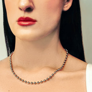 Broadway Bead Chain Necklace in Sterling Silver