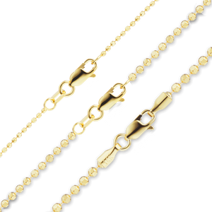 Diamond Cut Broadway Bead Anklet in 18K Yellow Gold