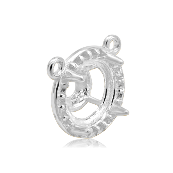 ITI NYC Round Four Prong Halo Pendant in Sterling Silver (6.00 mm - 10.00 mm)