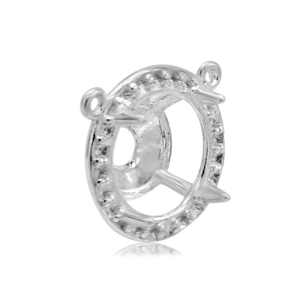ITI NYC Round Four Prong Halo Pendant in Sterling Silver (6.00 mm - 10.00 mm)