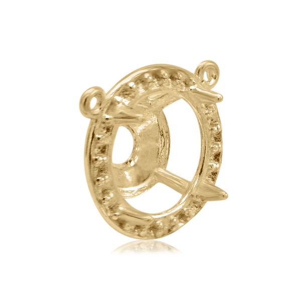 ITI NYC Round Four Prong Halo Pendant in 14K Gold (6.00 mm - 10.00 mm)