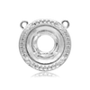 ITI NYC Round Four Prong Halo Pendant in Sterling Silver (6.00 mm - 10.00 mm)
