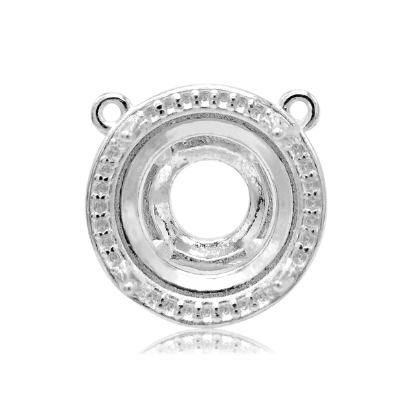 ITI NYC Round Four Prong Halo Pendant in Sterling Silver (6.00 mm - 10.00 mm)