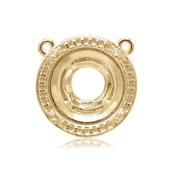 ITI NYC Round Four Prong Halo Pendant in 14K Gold (6.00 mm - 10.00 mm)