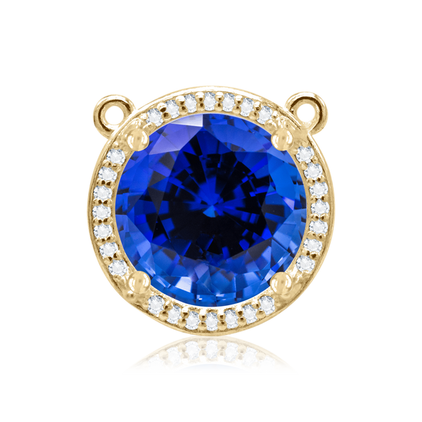 ITI NYC Round Four Prong Halo Pendant in 14K Gold (6.00 mm - 10.00 mm)