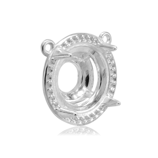 ITI NYC Round Four Prong Halo Pendant in Sterling Silver (6.00 mm - 10.00 mm)