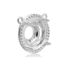 Load image into Gallery viewer, ITI NYC Round Four Prong Halo Pendant in Sterling Silver (6.00 mm - 10.00 mm)
