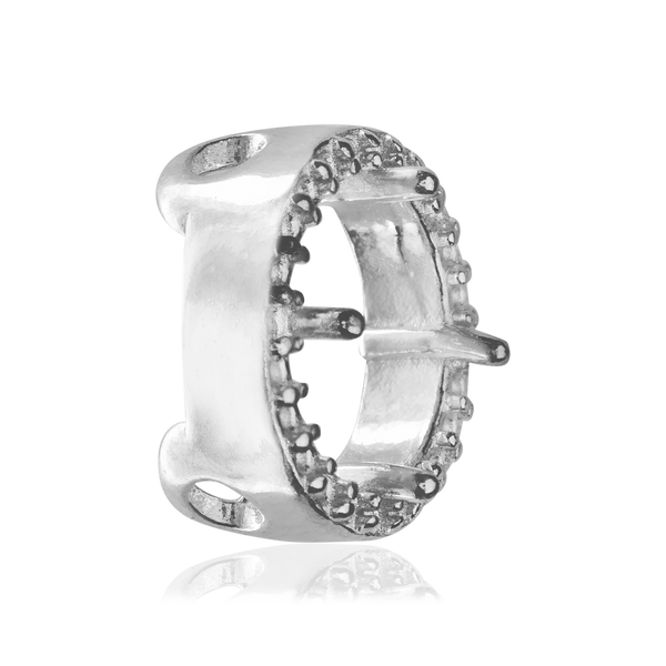 ITI NYC Round Four Prong Halo Slider in Sterling Silver (3.40 mm - 6.50 mm)