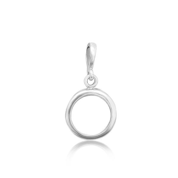 ITI NYC Round Back-Set Bezel Pendant in Sterling Silver (5.00 mm - 8.00 mm)