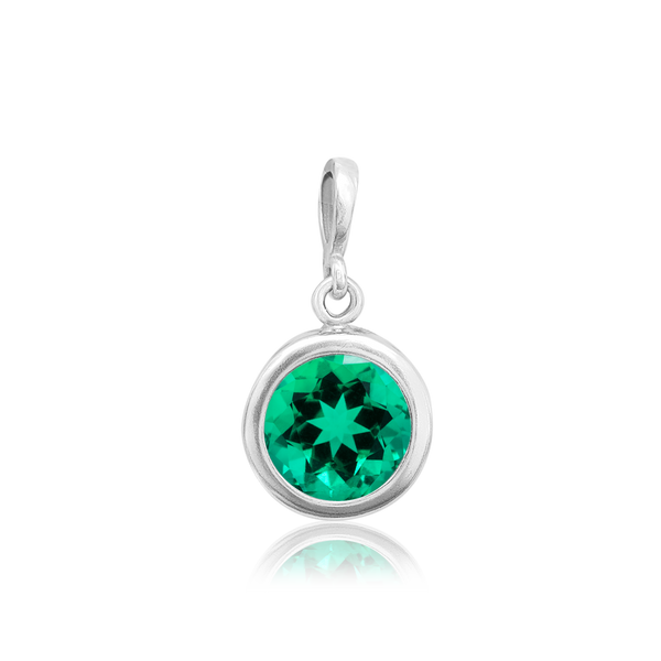 ITI NYC Round Back-Set Bezel Pendant in Sterling Silver (5.00 mm - 8.00 mm)