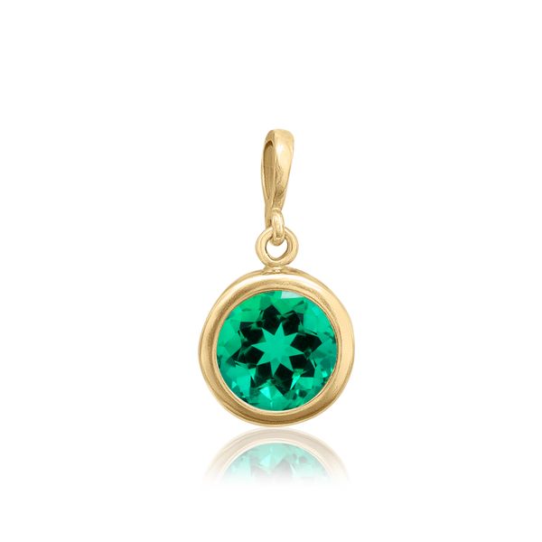 ITI NYC Round Back-Set Bezel Pendant in 14K Gold (5.00 mm - 8.00 mm)