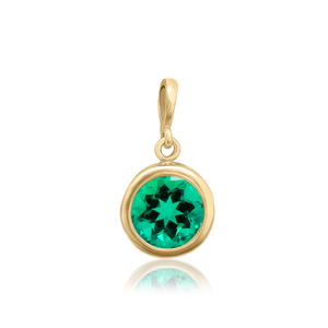 ITI NYC Round Back-Set Bezel Pendant in 14K Gold (5.00 mm - 8.00 mm)