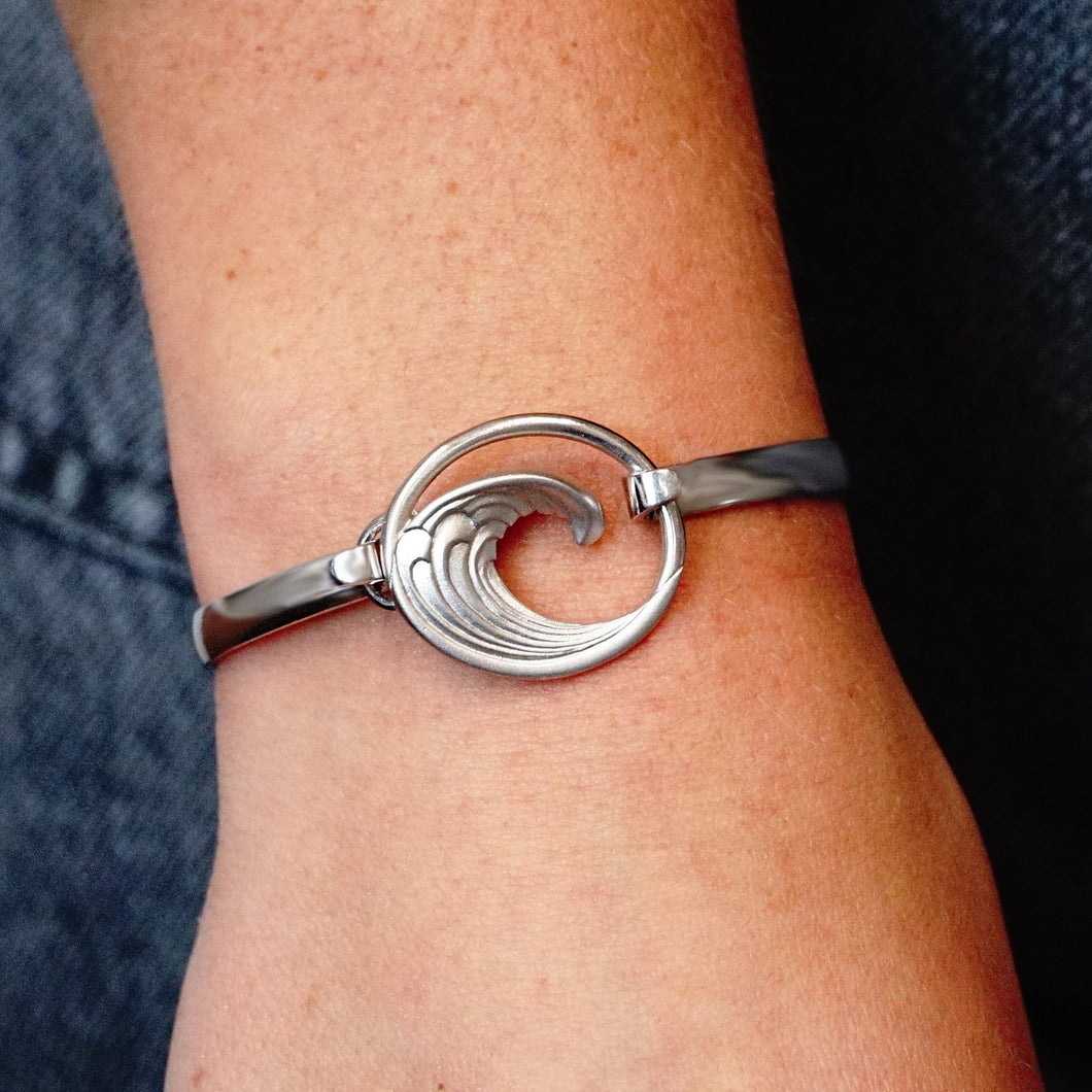 Wave Bracelet Top in Sterling Silver (28 x 23mm)