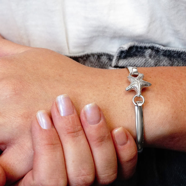 Small Starfish Bracelet Top in Sterling Silver (26 x 17mm)