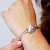 Clam with Starfish Bracelet Top in Sterling Silver (29 x 16mm)