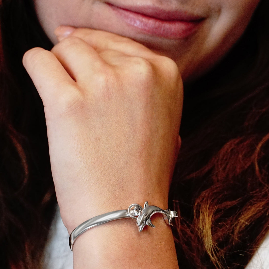 Dolphin Bracelet Top in Sterling Silver (31 x 17mm)