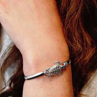 Turtle Bracelet Top in Sterling Silver (30 x 18mm)