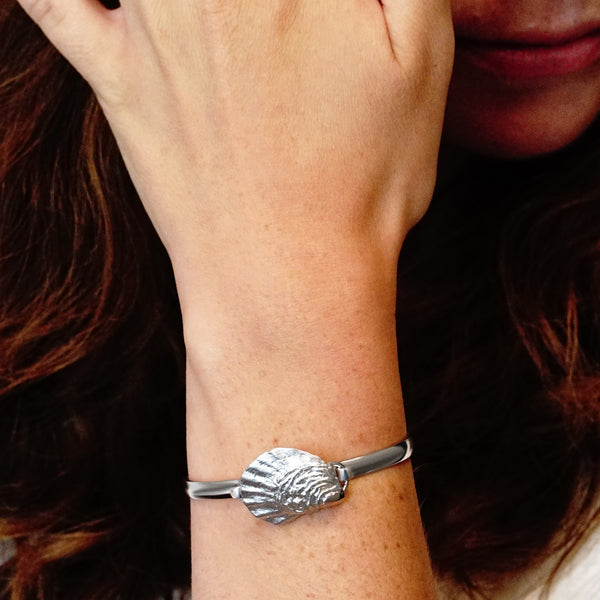 Oyster Shell Bracelet Top in Sterling Silver (28 x 20mm)