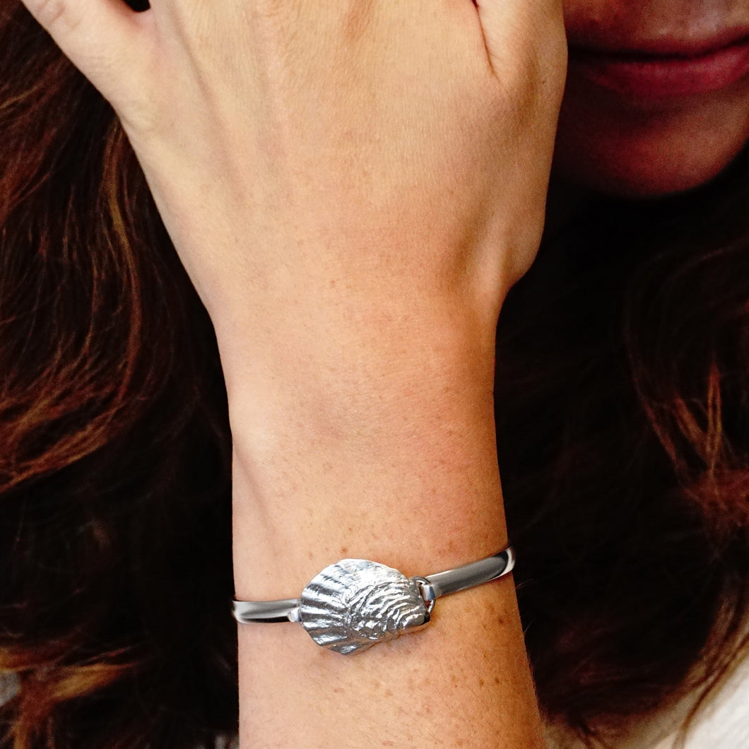 Oyster Shell Bracelet Top in Sterling Silver (28 x 20mm)