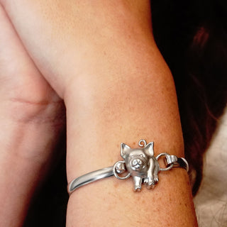 Pig Bracelet Top in Sterling Silver (29 x 25mm)