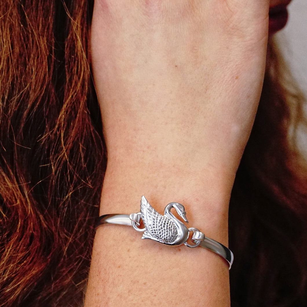 Swan Bracelet Top in Sterling Silver (30 x 18mm)