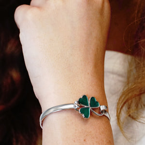 Shamrock Bracelet Top in Sterling Silver (28 x 20mm)