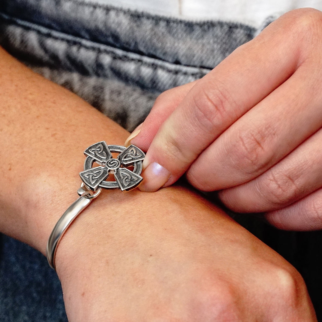 Celtic Cross Bracelet Top in Sterling Silver (28 x 26mm)