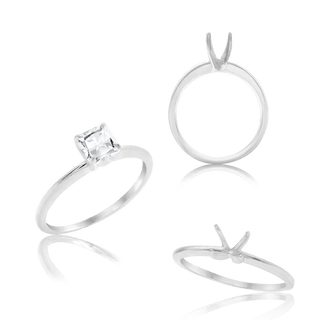 ITI NYC Princess Shape 4 Prong Light High TIF Style Solitaire