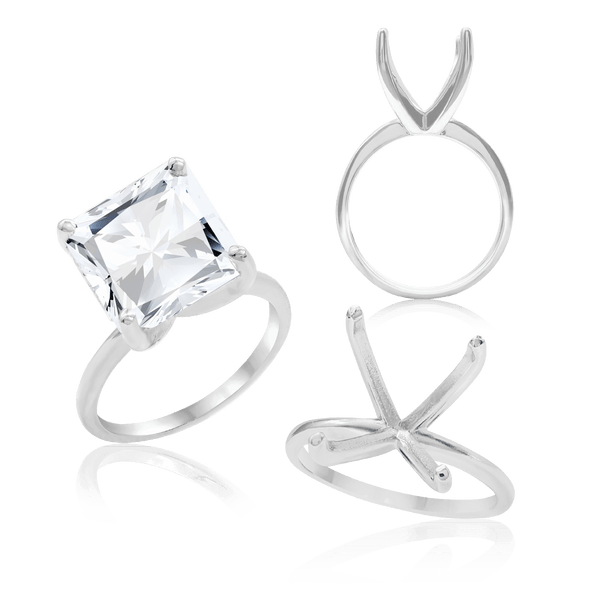ITI NYC Princess Shape 4 Prong Light High TIF Style Solitaire