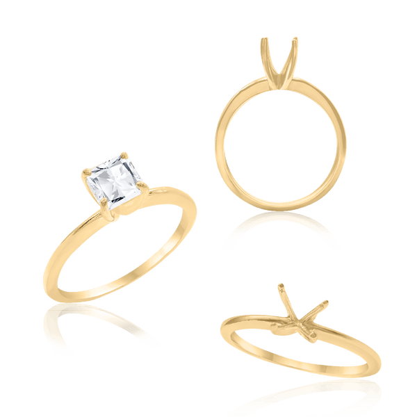 ITI NYC Princess Shape 4 Prong Light High TIF Style Solitaire