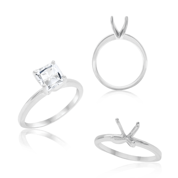 ITI NYC Princess Shape 4 Prong Light High TIF Style Solitaire