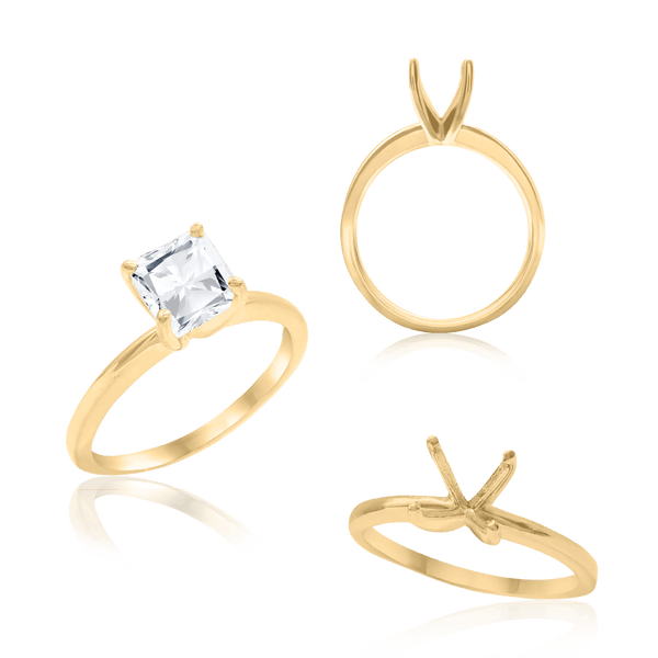 ITI NYC Princess Shape 4 Prong Light High TIF Style Solitaire