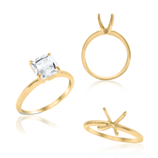 ITI NYC Princess Shape 4 Prong Light High TIF Style Solitaire