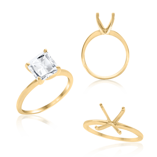 ITI NYC Princess Shape 4 Prong Light High TIF Style Solitaire