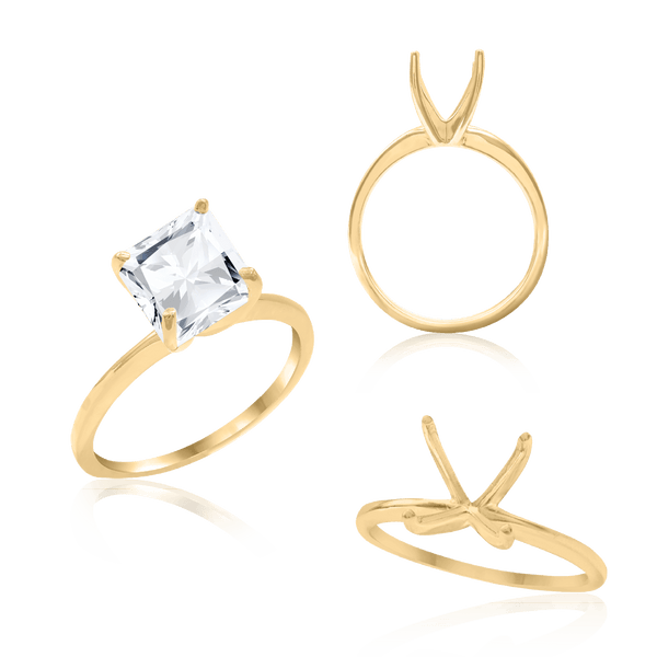 ITI NYC Princess Shape 4 Prong Light High TIF Style Solitaire