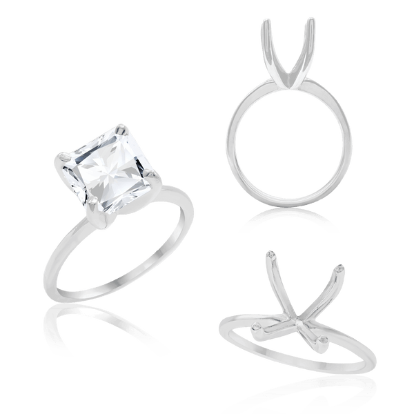ITI NYC Princess Shape 4 Prong Light High TIF Style Solitaire